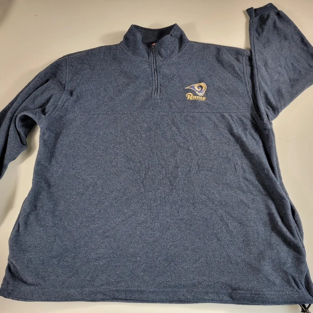 Los Angeles Rams NFL Men's Fleece 1/4 Zip Pullover Sweater with pockets XL '